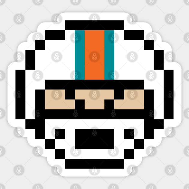 8-Bit Helmet - Miami Sticker by The Pixel League